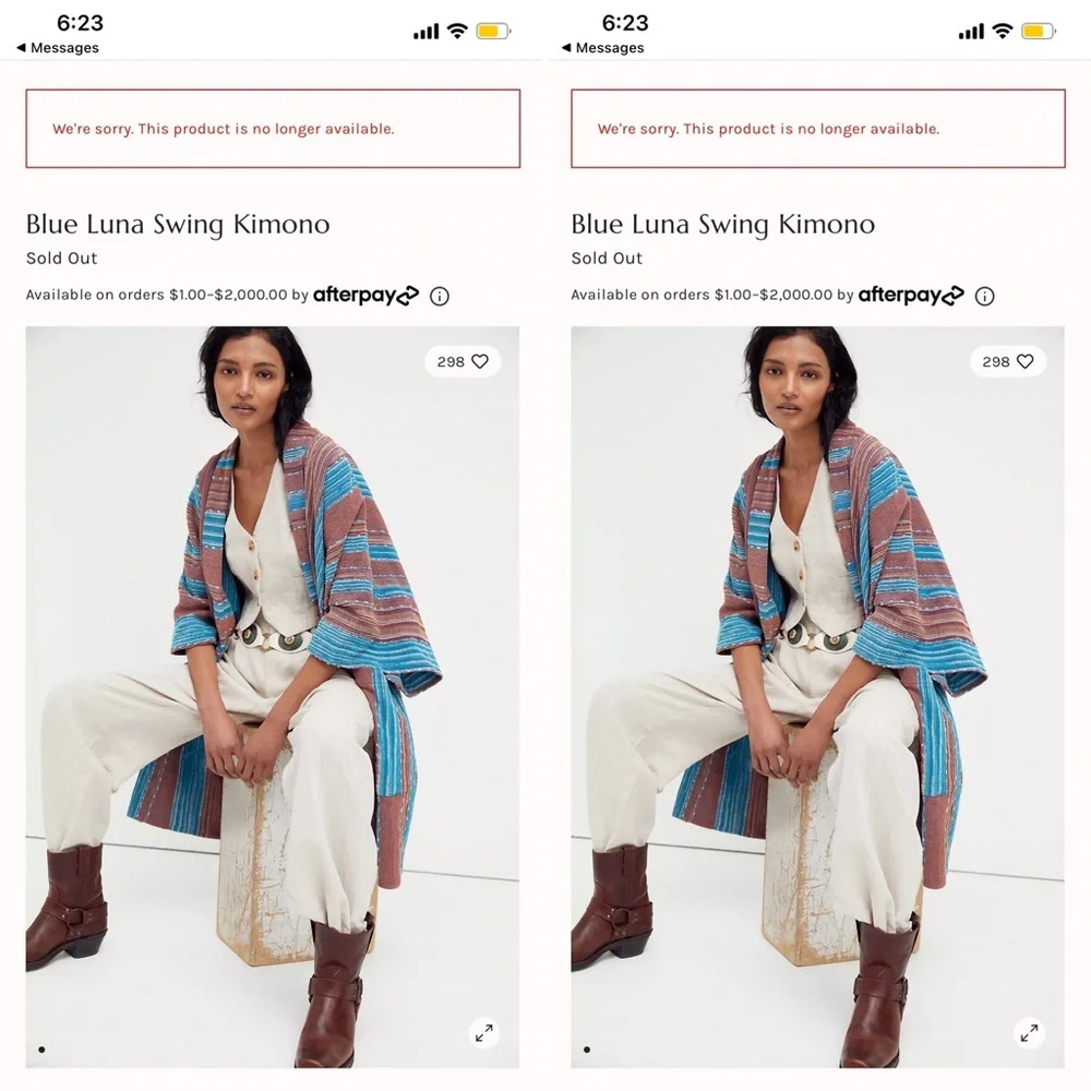 NWT Free People Blue Luna Swing Kimono - Picture 3 of 7